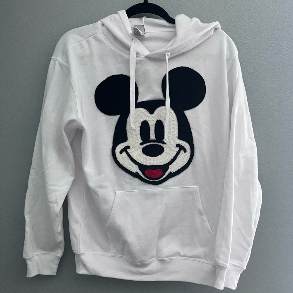 white hoodie from disney in size small